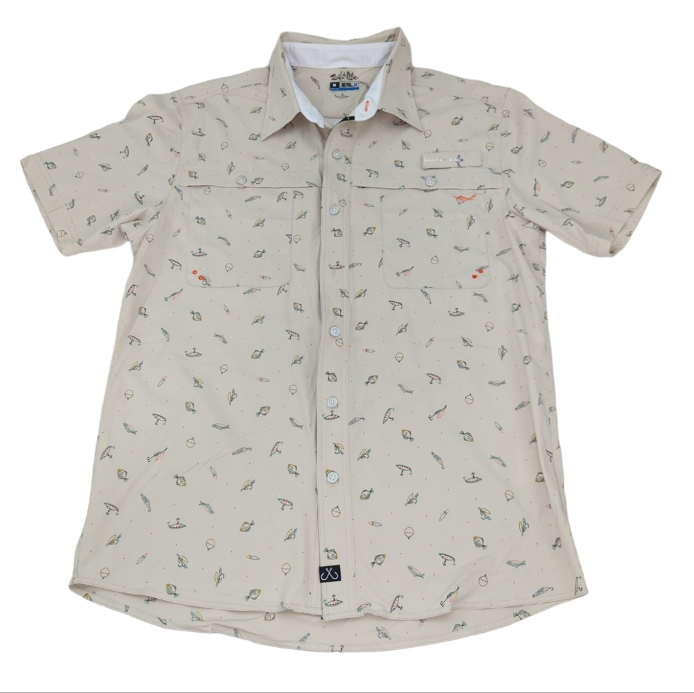 Salt Life SLX shirt, short sleeves, vented, fishing, fishing lures, men's medium